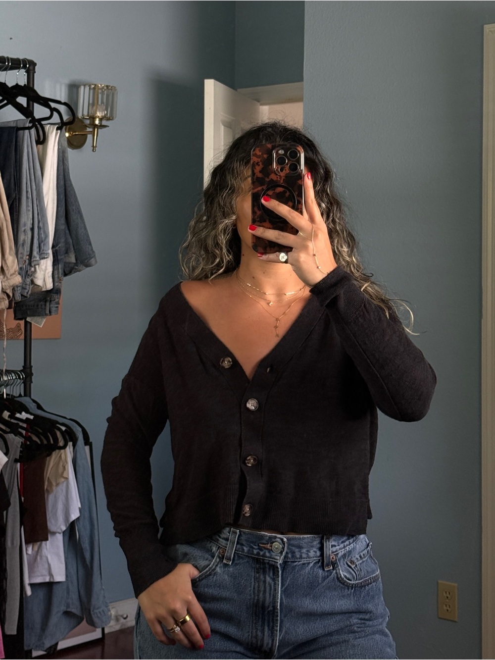 Black Boxy Cardigan